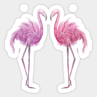 Watercolor Pink and Purple Flamingo Sticker